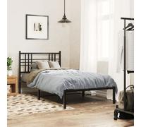 Berkfield Metal Bed Frame Without Mattress With Headboard Black 100X190Cm