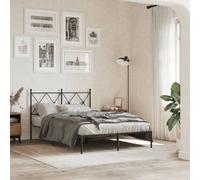 Berkfield Metal Bed Frame Without Mattress With Headboard Black 120X200Cm