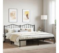 Berkfield Metal Bed Frame Without Mattress With Headboard Black 193X203Cm