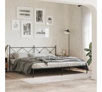 Berkfield Metal Bed Frame Without Mattress With Headboard Black 193X203Cm