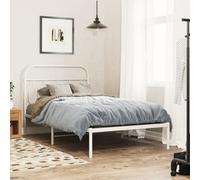Berkfield Metal Bed Frame Without Mattress With Headboard White 100X190Cm