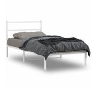 Berkfield Metal Bed Frame Without Mattress With Headboard White 100X200Cm