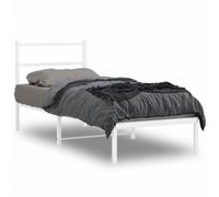 Berkfield Metal Bed Frame Without Mattress With Headboard White 80X200Cm