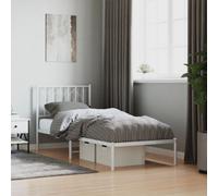 Berkfield Metal Bed Frame Without Mattress With Headboard White 80X200Cm