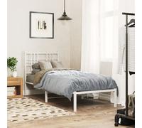 Berkfield Metal Bed Frame Without Mattress With Headboard White 80X200Cm