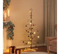 Berkfield Metal Christmas Tree With Wooden Base Black 150 Cm