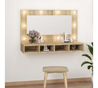 Berkfield Mirror Cabinet With Led Sonoma Oak 90X31.5X62 Cm