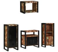 Berkfield Modern Bathroom Furniture Set 4 Pcs Multicolor Solid Reclaimed Wood