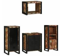 Berkfield Modern Bathroom Furniture Set 4 Pcs Multicolour Solid Reclaimed Wood