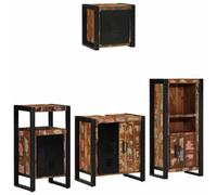Berkfield Modern Bathroom Furniture Set 4 Pcs Multicolour Solid Reclaimed Wood