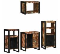 Berkfield Modern Bathroom Furniture Set 4 Pcs Multicolour Solid Reclaimed Wood