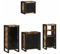 Berkfield Modern Bathroom Furniture Set 4 Pcs Multicolour Solid Reclaimed Wood