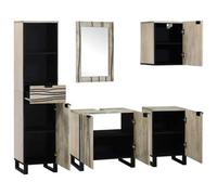 Berkfield Modern Bathroom Furniture Set 5 Pcs Walnut Brown 38 X 33 X 160 Cm