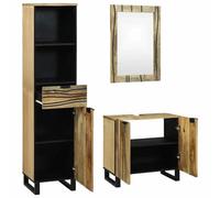 Berkfield Modern Bathroom Furniture Set With Drawer 3 Pcs Brown 38 X 33 X 160 Cm