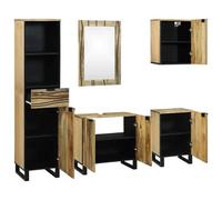 Berkfield Modern Bathroom Furniture Set With Drawer 5 Pcs Brown 38 X 33 X 160 Cm