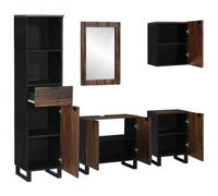 Berkfield Modern Bathroom Furniture Set With Drawer 5 Pcs White 38 X 33 X 160 Cm