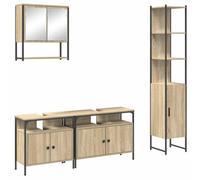 Berkfield Modern Bathroom Furniture Set With Shelf 4 Pcs Sonoma Oak Medium
