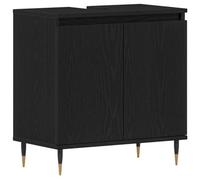 Berkfield Modern Bathroom Sink Cabinet Black Oak 58X33X60 Cm Engineered Wood