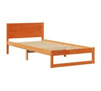 Berkfield Modern Bed Frame Wax Brown Solid Wood Single Bed Frame Rectangular