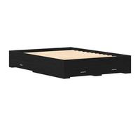 Berkfield Modern Bed Frame With Drawers Black Oak 135X190 Cm Engineered Wood