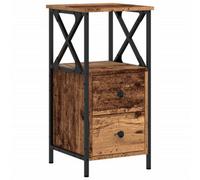 Berkfield Modern Bedside Cabinet Old Wood 34X35.5X70 Cm Engineered Wood