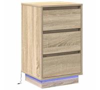 Berkfield Modern Bedside Cabinet With Led Sonoma Oak 39X34,5X65 Cm Engineered Wood