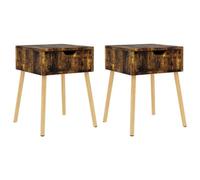 Berkfield Modern Bedside Cabinets 2 Pcs Smoked Oak 40X40X56 Cm Engineered Wood