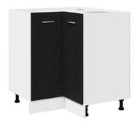 Berkfield Modern Black Oak Corner Bottom Cabinet - 75.5 X 75.5 X 81.5 Cm, Made From Engineered Wood