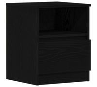 Berkfield Modern Black Oak Nightstand 15.7X15.7X19.7 Inches Made Of Engineered Wood