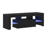 Berkfield Modern Black Oak Tv Cabinet With Led Lights, 120X35X40 Cm
