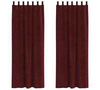 Berkfield Modern Blackout Curtains With Hanging Loops 2 Pcs Wine Red Velvet