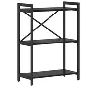 Berkfield Modern Bookcase Black Oak 60 X 30 X 83 Cm Engineered Wood