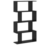 Berkfield Modern Bookcase Black Oak 70 X 24 X 129 Cm Engineered Wood