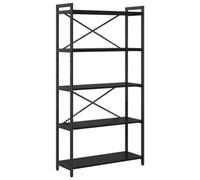 Berkfield Modern Bookcase Black Oak 80 X 30 X 153 Cm Engineered Wood
