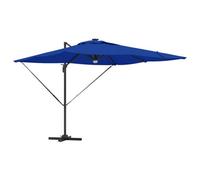 Berkfield Modern Cantilever Roma Parasol With Leds Azure Blue 286X285X270 Cm Aluminium