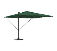 Berkfield Modern Cantilever Roma Parasol With Leds - Green, 286 X 284 X 270 Cm Aluminium
