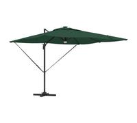 Berkfield Modern Cantilever Roma Parasol With Leds Green 286X285X270 Cm Aluminium