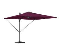 Berkfield Modern Cantilever Roma Parasol With Leds In Bordeaux Red, 286 X 285 X 270 Cm Aluminium.