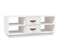 Berkfield Modern Coffee Table White 100X50X41 Cm Solid Wood Pine