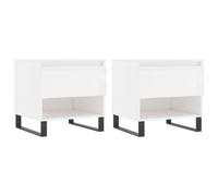 Berkfield Modern Coffee Tables 2 Pcs High Gloss White 50X46X50 Cm Engineered Wood