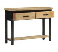 Berkfield Modern Console Table 110X30X75 Cm Solid Rough Wood Mango