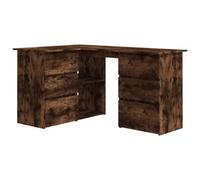 Berkfield Modern Corner Desk Smoked Oak 145X100X76 Cm Engineered Wood