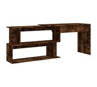 Berkfield Modern Corner Desk Smoked Oak 200X50X76 Cm Engineered Wood