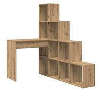 Berkfield Modern Corner Desk With Shelf Artisan Oak 101.5 X 149.5 X 149.5 Cm