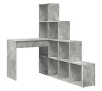 Berkfield Modern Corner Desk With Shelf Concrete Grey 101.5 X 149.5 X 149.5 Cm