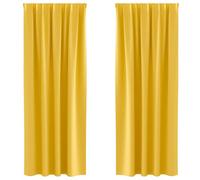Berkfield Modern Curtains 2 Pcs Mustard Yellow 225 X 140 Cm Polyester