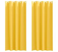 Berkfield Modern Curtains 2 Pcs Mustard Yellow 245 X 140 Cm Polyester