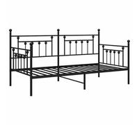 Berkfield Modern Daybed Frame Black 90X200 Cm Steel
