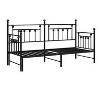 Berkfield Modern Daybed Frame With Trundle Black 75X190 Cm Steel