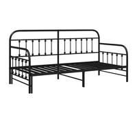 Berkfield Modern Daybed Frame With Trundle Black 90X200 Cm Steel
